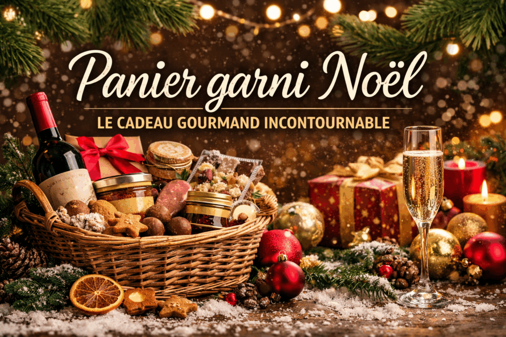 Panier gourmand de Noël élégant